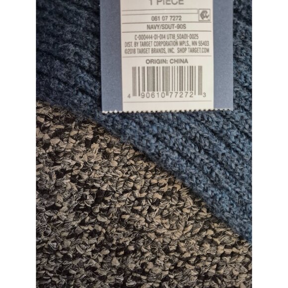 Universal Thread Navy Ribbed Oblong Knit Scarf 72"x8" Soft Acrylic Blend Warm Wi - Picture 5 of 6